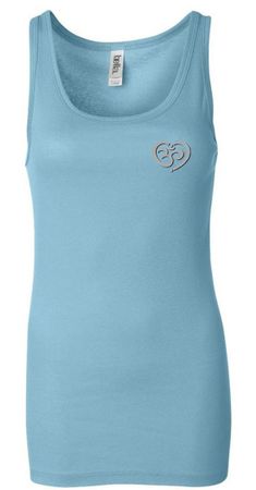 Ladies Yoga Tanktop OM Heart Pocket Print Longer Length Tank Top