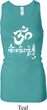 Ladies Yoga Tanktop OM Mani Padme Hum Longer Length Racerback Tank Top