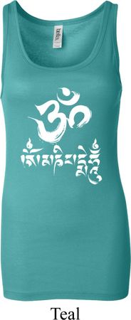 Ladies Yoga Tanktop OM Mani Padme Hum Longer Length Tank Top