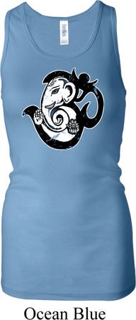 Ladies Yoga Tanktop Om Mashup Longer Length Racerback Tank Top