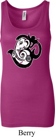 Ladies Yoga Tanktop Om Mashup Longer Length Tank Top