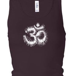 Ladies Yoga Tanktop OM Tie Dye Longer Length Racerback Tank Top
