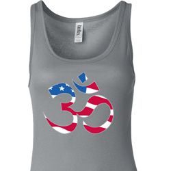 Ladies Yoga Tanktop Patriotic Om Longer Length Tank Top Ladies Yoga Tanktop Patriotic Om Longer Length Tank Top