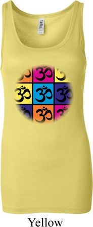 Ladies Yoga Tanktop Pop Art Om Longer Length Tank