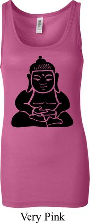Ladies Yoga Tanktop Shadow Buddha Longer Length Tank Top