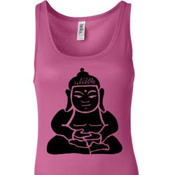 Ladies Yoga Tanktop Shadow Buddha Longer Length Tank Top