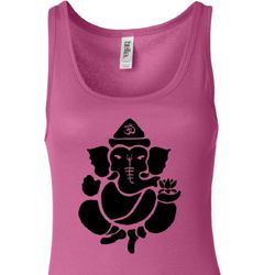 Ladies Yoga Tanktop Shadow Ganesha Longer Length Tank Top
