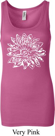 Ladies Yoga Tanktop Sketch Lotus Longer Length Tank Top