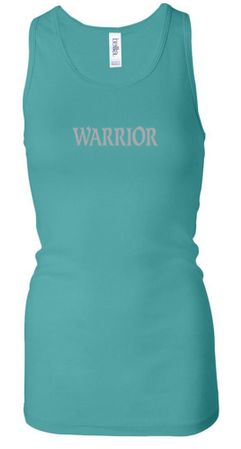 Ladies Yoga Tanktop Warrior Text Longer Length Racerback Tank Top