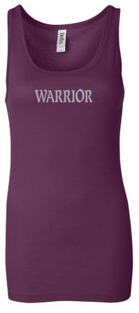 Ladies Yoga Tanktop Warrior Text Longer Length Tank Top