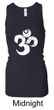 Ladies Yoga Tanktop White Distressed OM Longer Length Racerback Tank