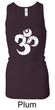 Ladies Yoga Tanktop White Distressed OM Longer Length Racerback Tank