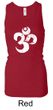 Ladies Yoga Tanktop White Distressed OM Longer Length Racerback Tank
