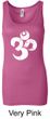 Ladies Yoga Tanktop White Distressed OM Longer Length Tank Top