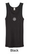 Ladies Yoga Tanktop White Lotus OM Small Print Black Organic Tank Top