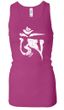 Ladies Yoga Tanktop White Tibetan Om Longer Length Racerback Tank