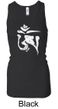 Ladies Yoga Tanktop White Tibetan Om Longer Length Racerback Tank