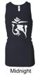 Ladies Yoga Tanktop White Tibetan Om Longer Length Racerback Tank