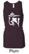 Ladies Yoga Tanktop White Tibetan Om Longer Length Racerback Tank