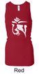 Ladies Yoga Tanktop White Tibetan Om Longer Length Racerback Tank