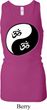 Ladies Yoga Tanktop Yin Yang AUM Longer Length Racerback Tank Top