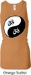 Ladies Yoga Tanktop Yin Yang AUM Longer Length Racerback Tank Top