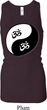 Ladies Yoga Tanktop Yin Yang AUM Longer Length Racerback Tank Top