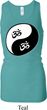Ladies Yoga Tanktop Yin Yang AUM Longer Length Racerback Tank Top