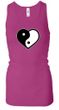 Ladies Yoga Tanktop Yin Yang Heart Longer Length Racerback Tank Top