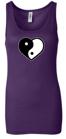 Ladies Yoga Tanktop Yin Yang Heart Longer Length Tank Top