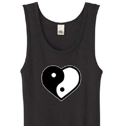 Ladies Yoga Tanktop Yin Yang Heart Organic Tank Top Ladies Yoga Tanktop Yin Yang Heart Organic Tank Top