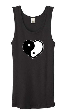 Ladies Yoga Tanktop Yin Yang Heart Organic Tank Top