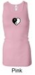 Ladies Yoga Tanktop Yin Yang Heart Small Print Longer Length Racerback
