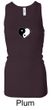 Ladies Yoga Tanktop Yin Yang Heart Small Print Longer Length Racerback