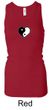 Ladies Yoga Tanktop Yin Yang Heart Small Print Longer Length Racerback