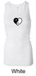 Ladies Yoga Tanktop Yin Yang Heart Small Print Longer Length Racerback