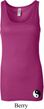 Ladies Yoga Tanktop Yin Yang Patch Bottom Print Longer Length Tank Top