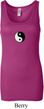 Ladies Yoga Tanktop Yin Yang Patch Small Print Longer Length Tank Top