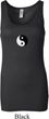 Ladies Yoga Tanktop Yin Yang Patch Small Print Longer Length Tank Top