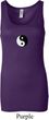 Ladies Yoga Tanktop Yin Yang Patch Small Print Longer Length Tank Top