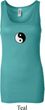 Ladies Yoga Tanktop Yin Yang Patch Small Print Longer Length Tank Top