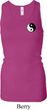 Ladies Yoga Tanktop Yin Yang Patch Pocket Longer Length Racerback Tank