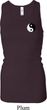 Ladies Yoga Tanktop Yin Yang Patch Pocket Longer Length Racerback Tank