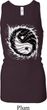 Ladies Yoga Tanktop Yin Yang Sun Longer Length Racerback Tank Top