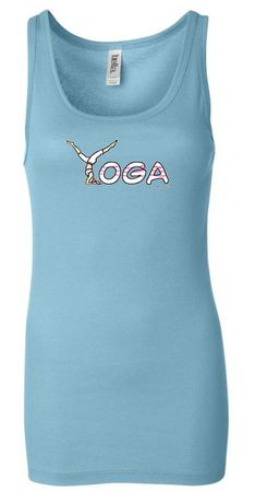 Ladies Yoga Tanktop Yoga Spelling Longer Length Tank Top