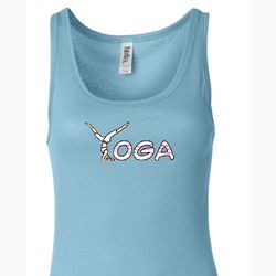 Ladies Yoga Tanktop Yoga Spelling Longer Length Tank Top