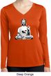 Ladies Yoga Tee At Peace Buddha Dry Wicking Long Sleeve