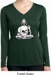 Ladies Yoga Tee At Peace Buddha Dry Wicking Long Sleeve