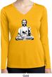 Ladies Yoga Tee At Peace Buddha Dry Wicking Long Sleeve