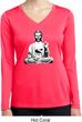 Ladies Yoga Tee At Peace Buddha Dry Wicking Long Sleeve
